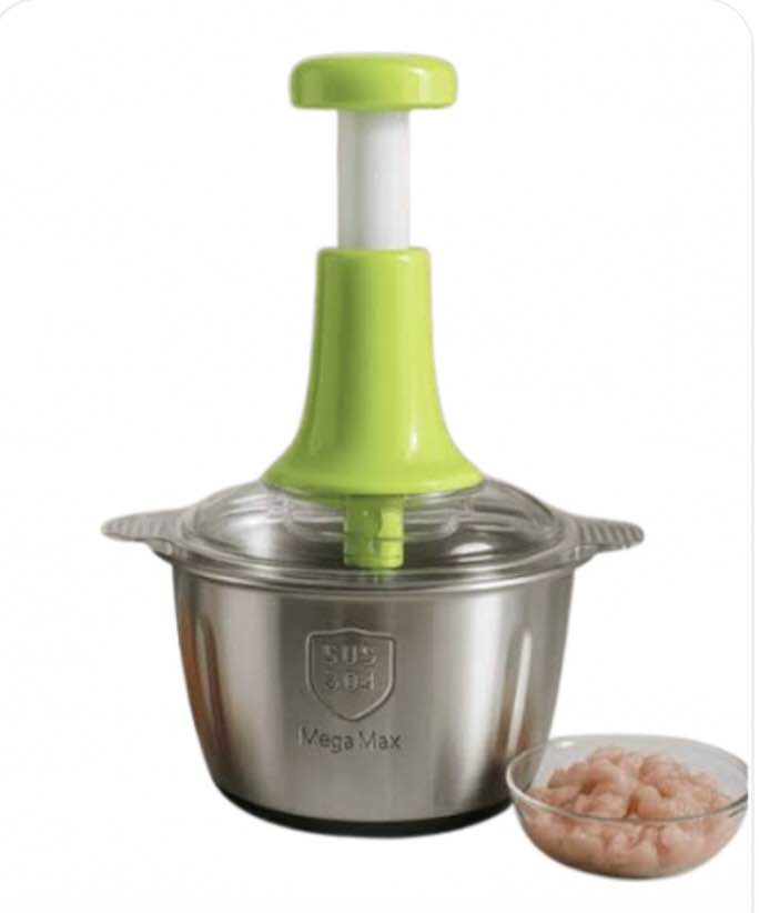 2L Manual Food Chopper | Stainless Steel | Kitchen Multi-purpose Vegetable and Nuts Chopper