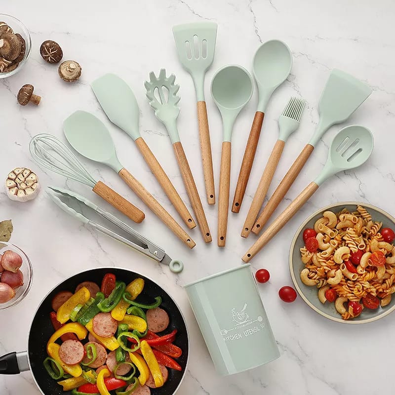 12 Pcs Silicone Cooking Utensils Kitchen Utensil Set
