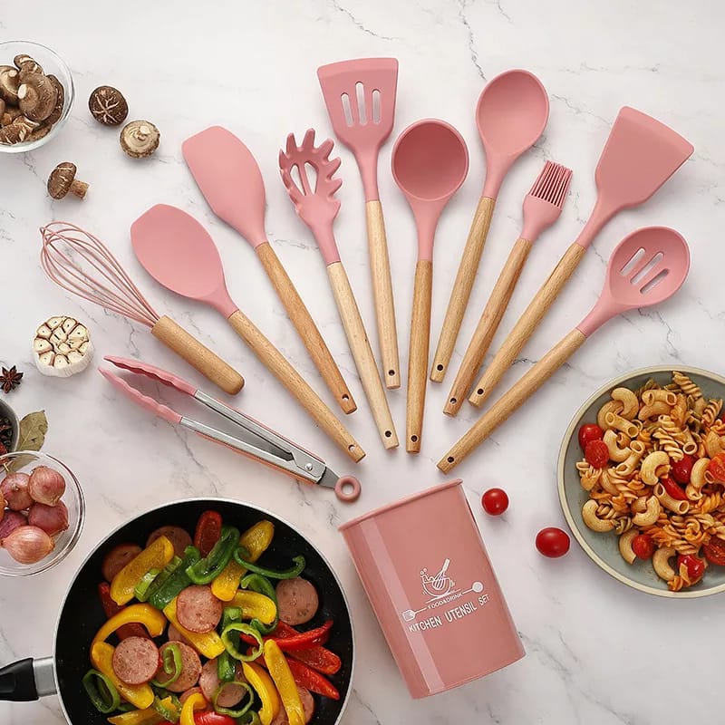 12 Pcs Silicone Cooking Utensils Kitchen Utensil Set
