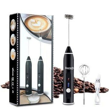 Electric Coffee & Egg Beater | USB Rechargeable | 3‑in‑1 Handheld Mixer | Adjustable Speed Frother & Milk Foamer