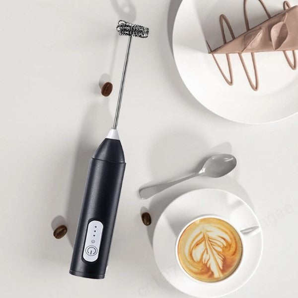 Electric Coffee & Egg Beater | USB Rechargeable | 3‑in‑1 Handheld Mixer | Adjustable Speed Frother & Milk Foamer