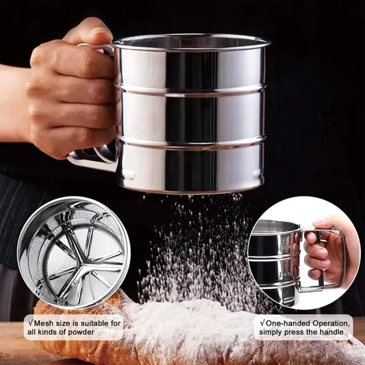 Stainless Steel Flour Sifter For Baking And Kitchen Use